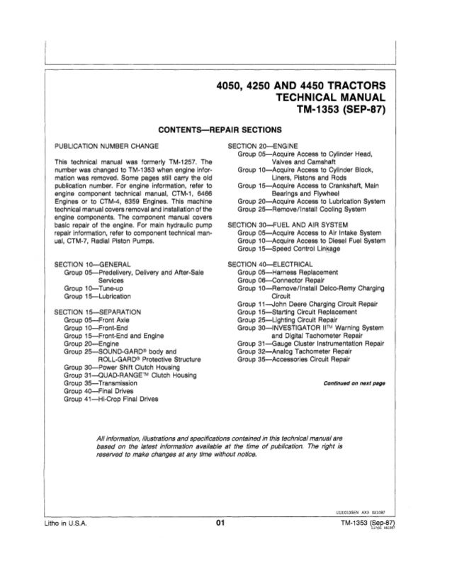 john deere 4450 tractor service repair manualjohn deere 4450 tractor service repair manual 1 technical manual; 2
